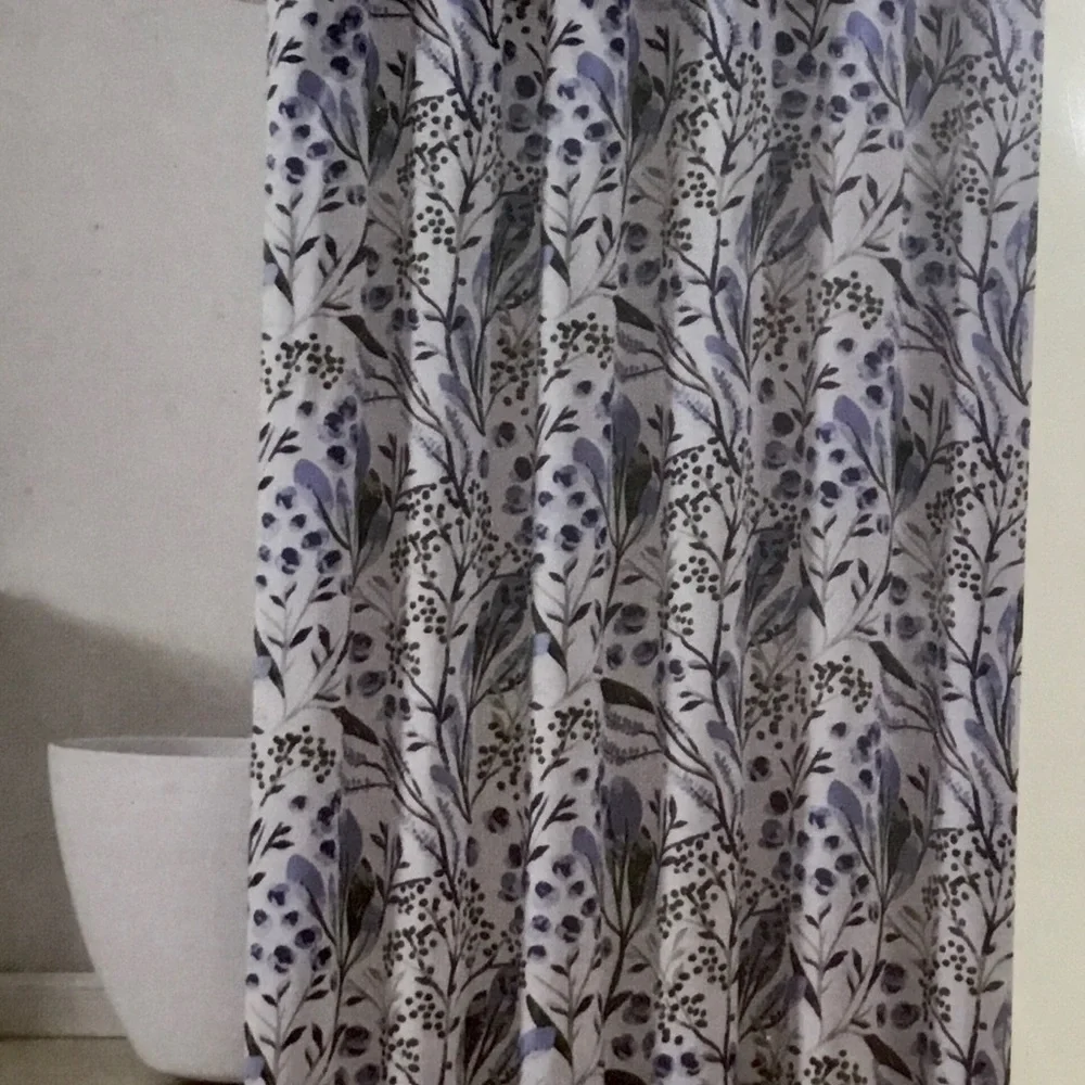 Southern Living Botanical Shower Curtain - Blue and White